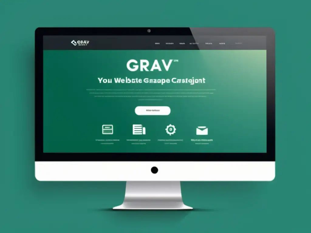 Una imagen detallada de una interfaz web moderna con plantilla única en Grav CMS