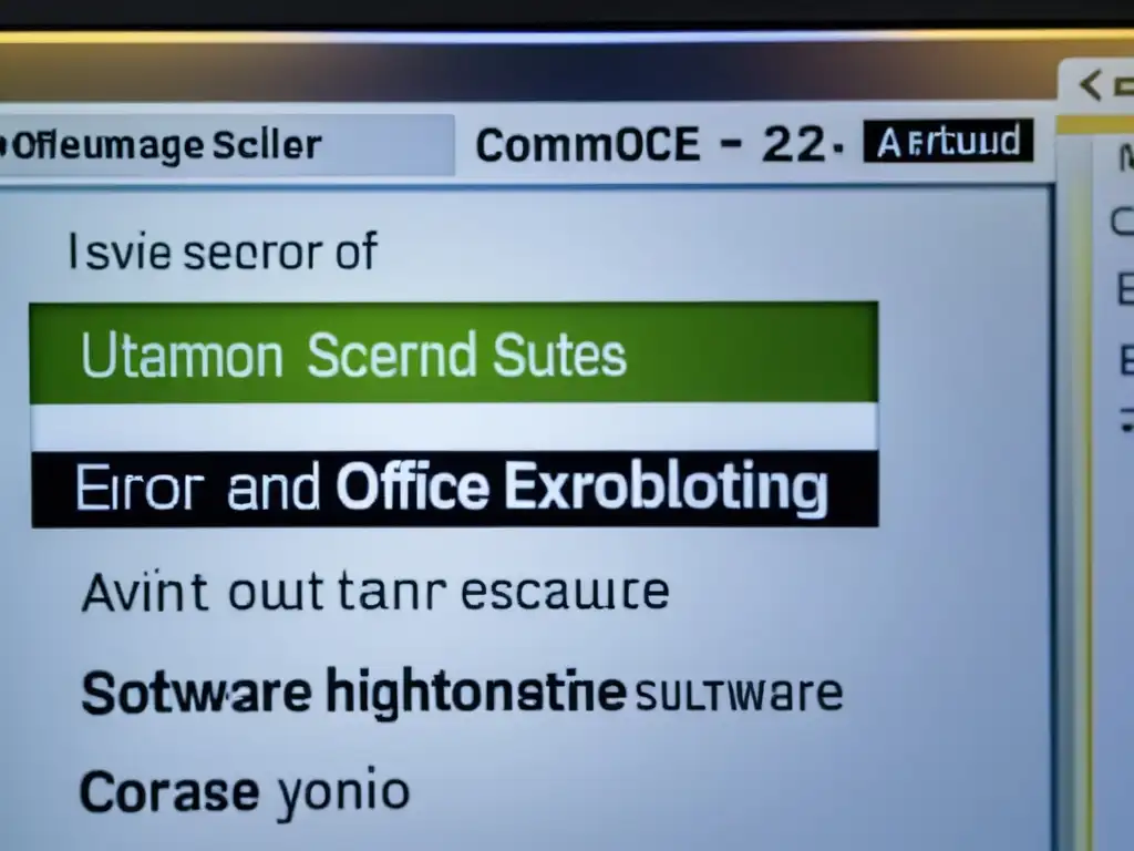 Imagen detallada de mensaje de error al instalar suites ofimáticas de código abierto