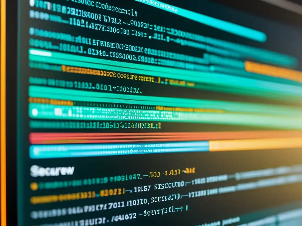 Imagen detallada de pantalla con código abierto, resaltando revisión segura del código