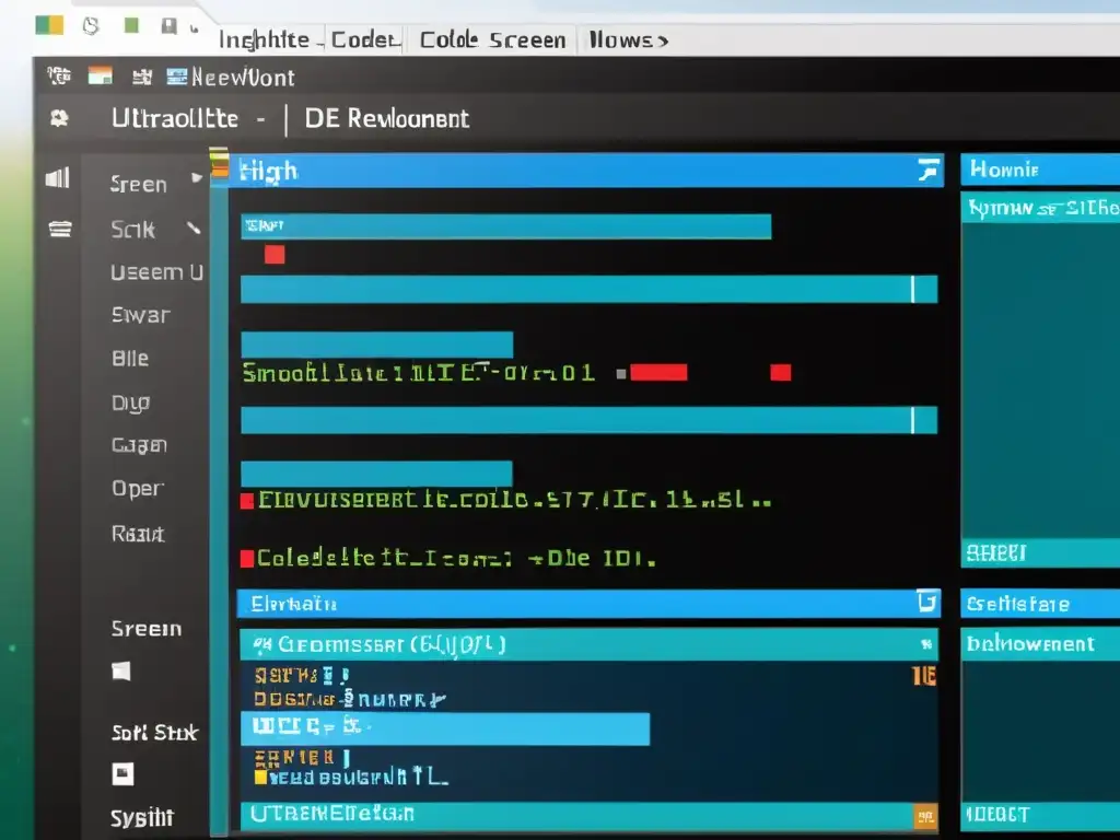 Imagen detallada de pantalla de computadora con CodeLite IDE, resaltando la eficiencia del desarrollo en C++ con CodeLite