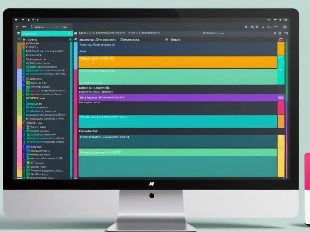 Imagen detallada de pantalla dividida en secciones, mostrando scripts y procesos de automatización en Vim