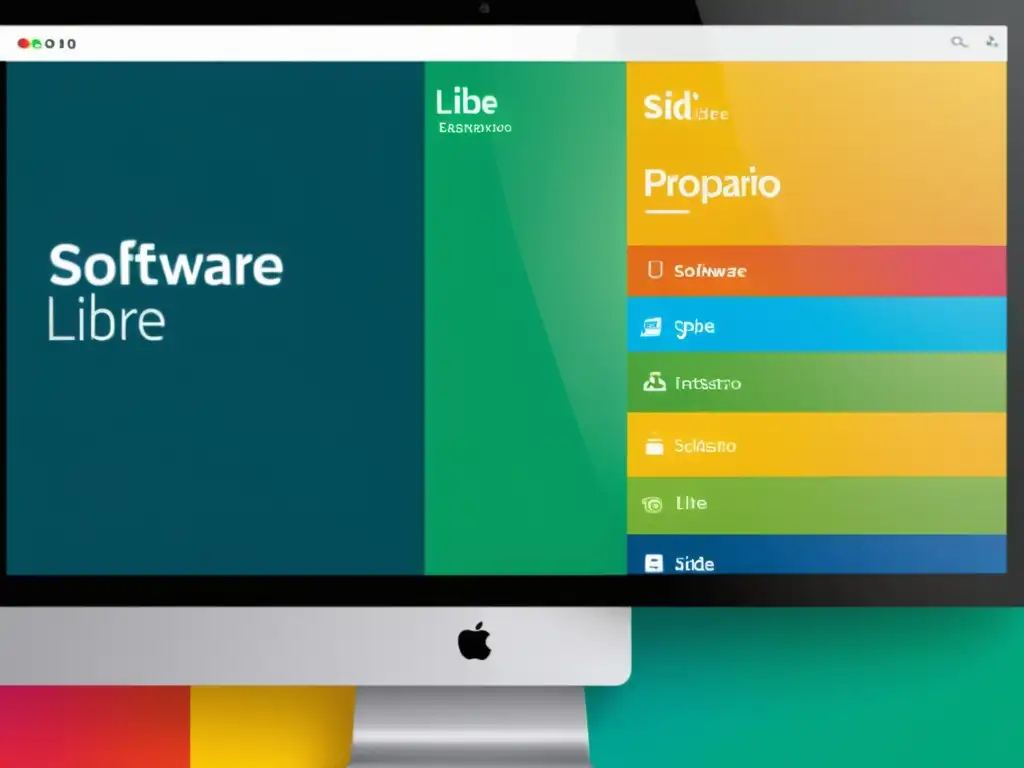 Una imagen detallada muestra 'Software Libre' vs