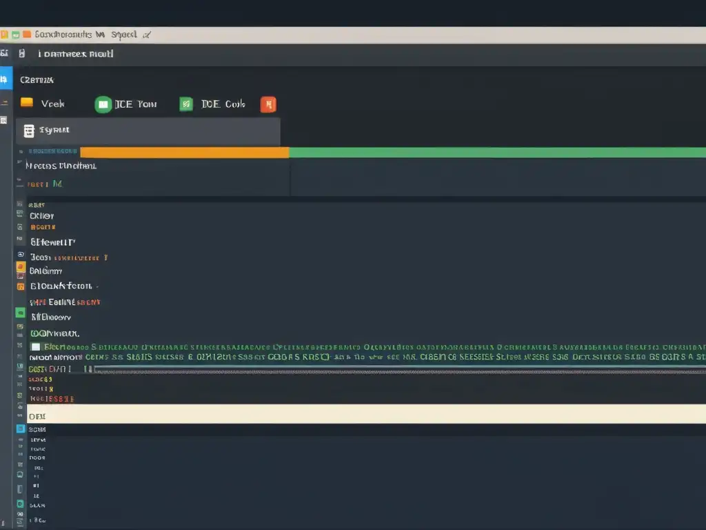 IDE moderno con integración de Git: eficiencia profesional La imagen muestra una interfaz de IDE moderna con integración Git en un ambiente profesional y eficiente