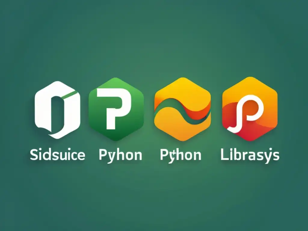 Comparación en imagen moderna de bibliotecas de código abierto Python para análisis predictivo, con visualizaciones claras y elegantes