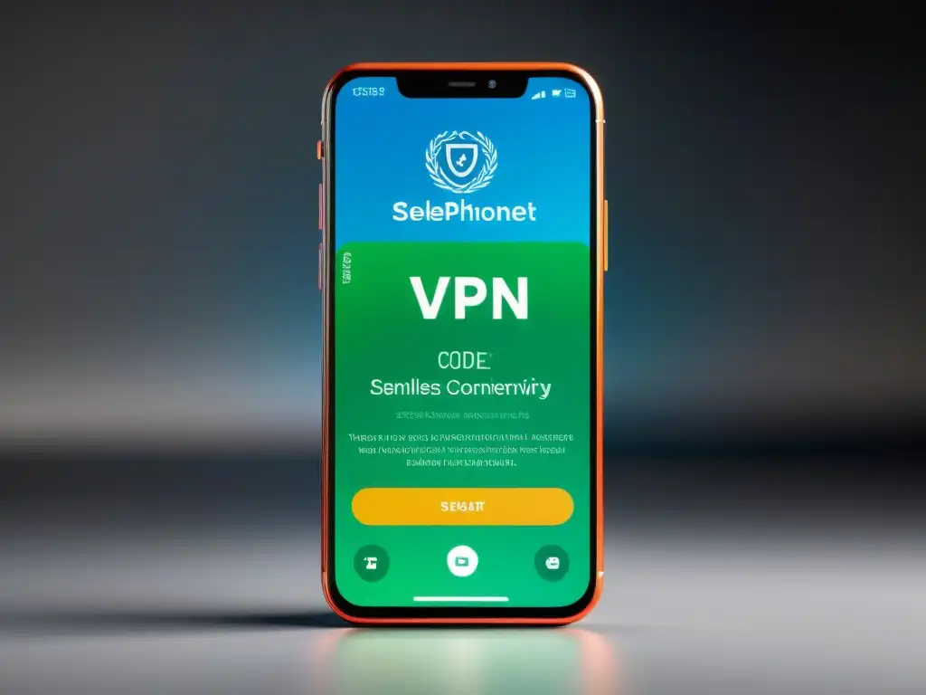 Imagen nítida de un smartphone con app VPN de código abierto