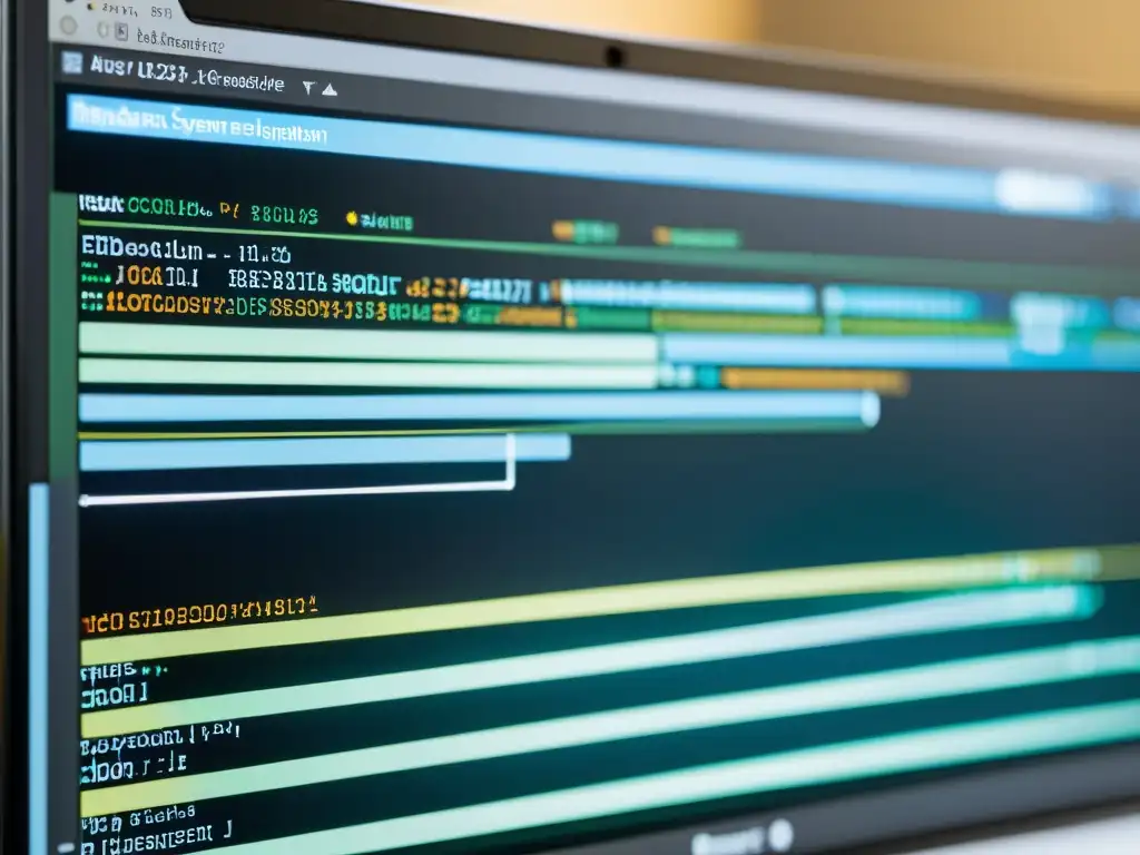 Imagen de pantalla de computadora con líneas de código y sistema de control de versiones, destacando la importancia de sistemas control versiones en el desarrollo de software