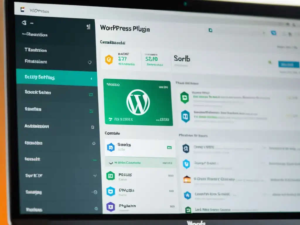 Imagen de pantalla de WordPress con ajustes de seguridad y plugins