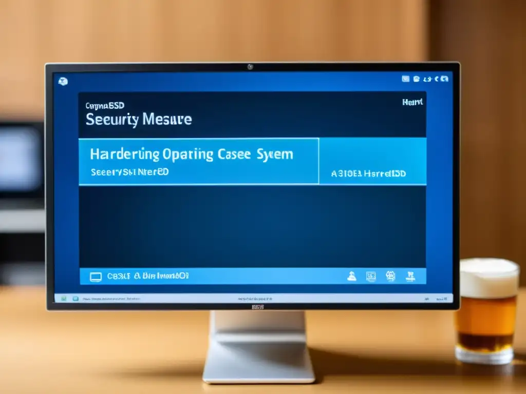 Una imagen de alta resolución muestra la interfaz del sistema operativo HardenedBSD, destacando sus características de seguridad avanzadas