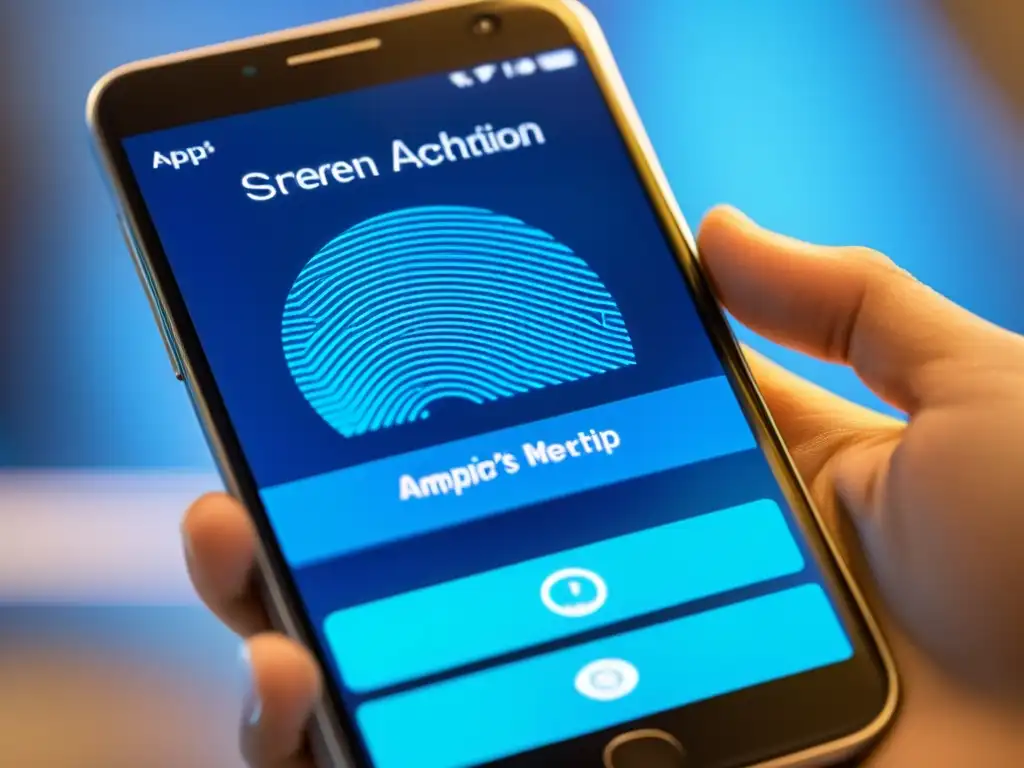 Imagen de alta resolución de un smartphone con una app de autenticación multifactor de diseño futurista