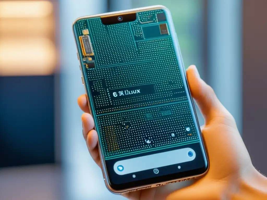 Imagen de un smartphone Linux de código abierto mostrando tecnología de realidad aumentada y su potencial impacto en la industria de los smartphones