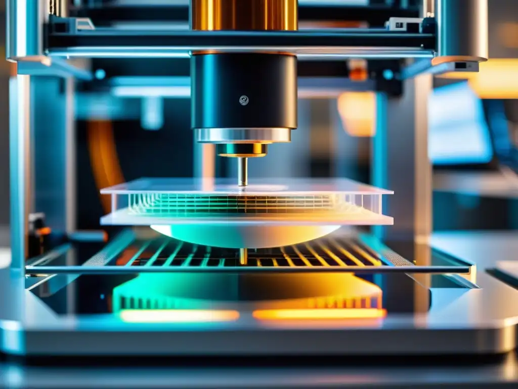 Una impresora 3D moderna en acción, creando capas intrincadas