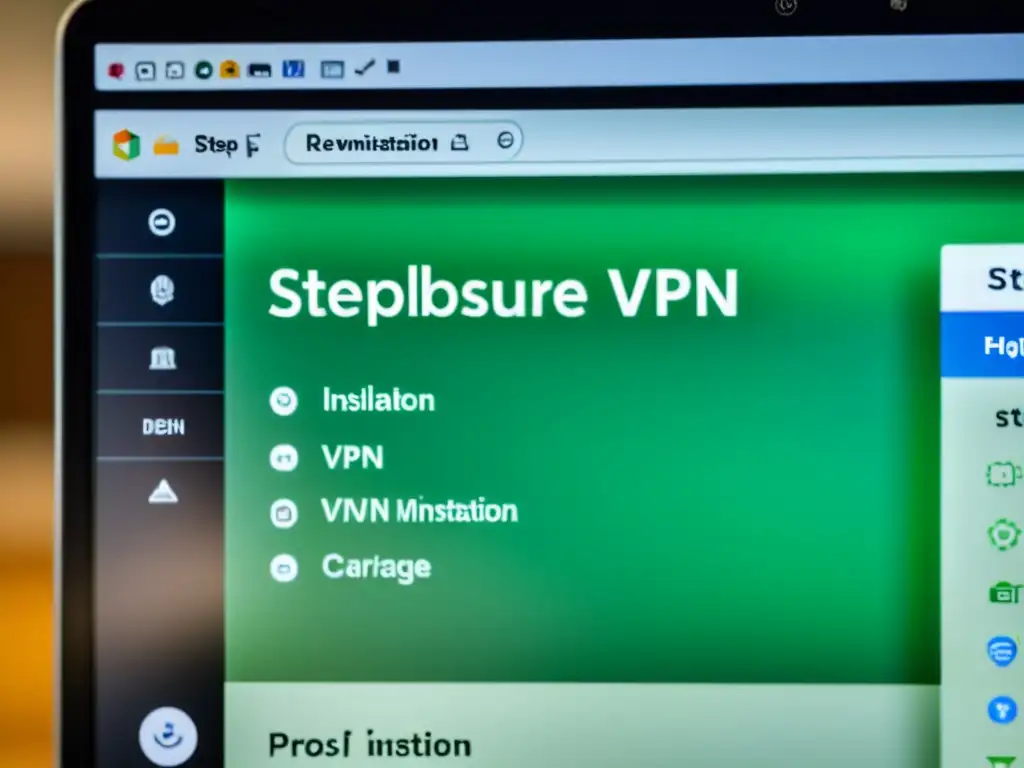 Instalación detallada de VPN open source en pantalla de ordenador