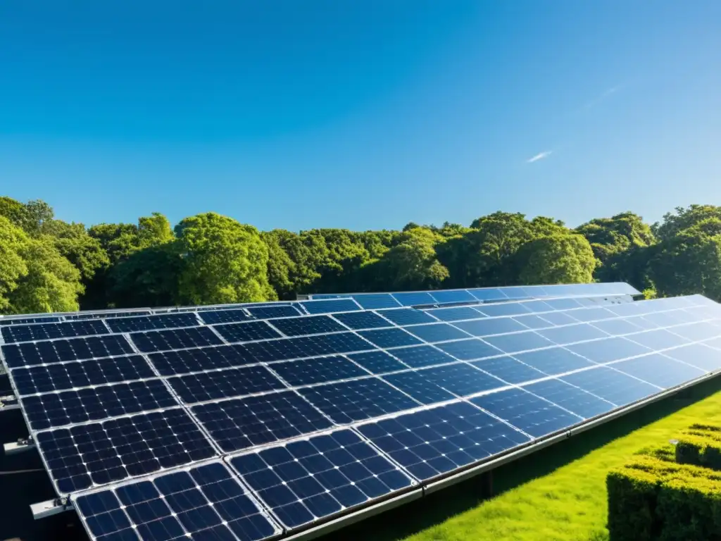 Instalación de paneles solares en edificio moderno con tecnología innovadora y energía sostenible