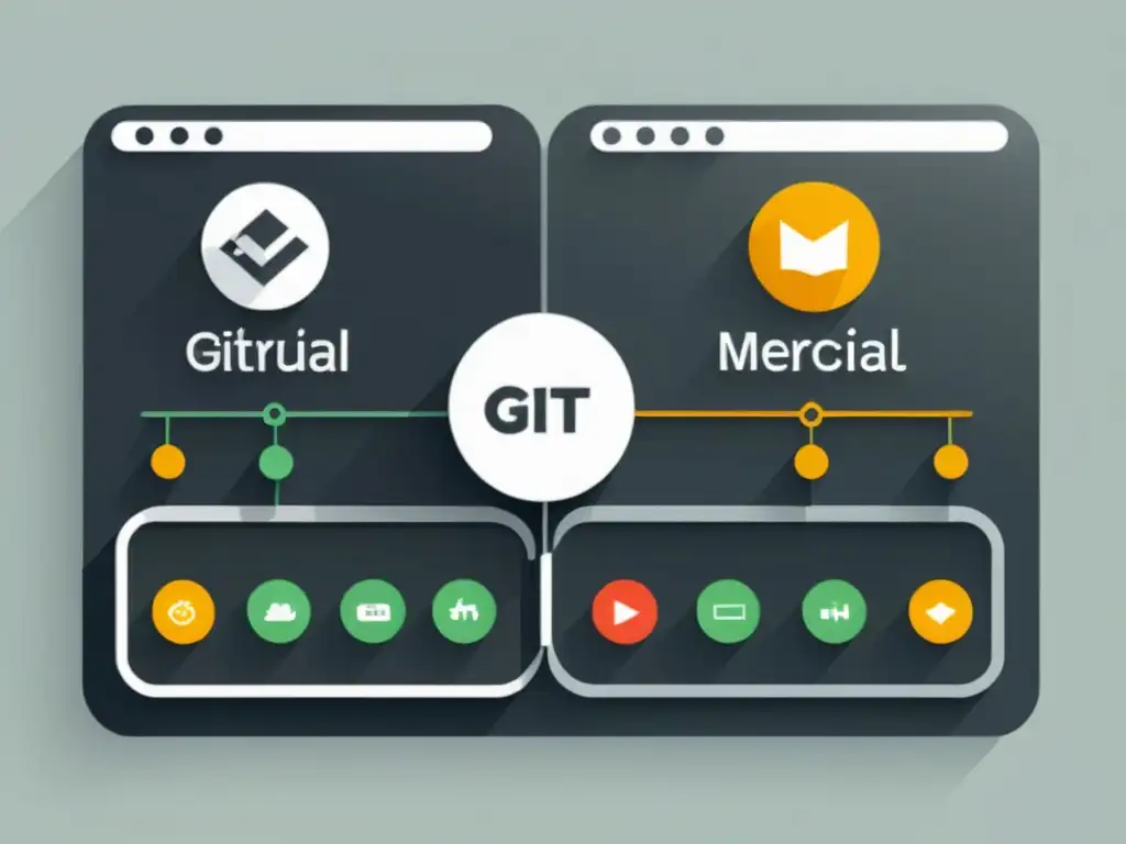 Comparación de interfaces de Git y Mercurial resalta la importancia de sistemas control versiones en desarrollo ágil