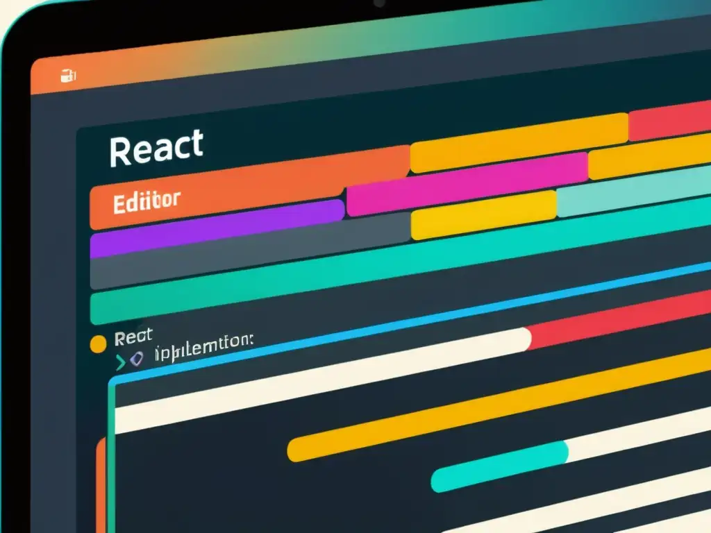 Creación dinámica de interfaces con React Hooks: código React vibrante y mockup moderno