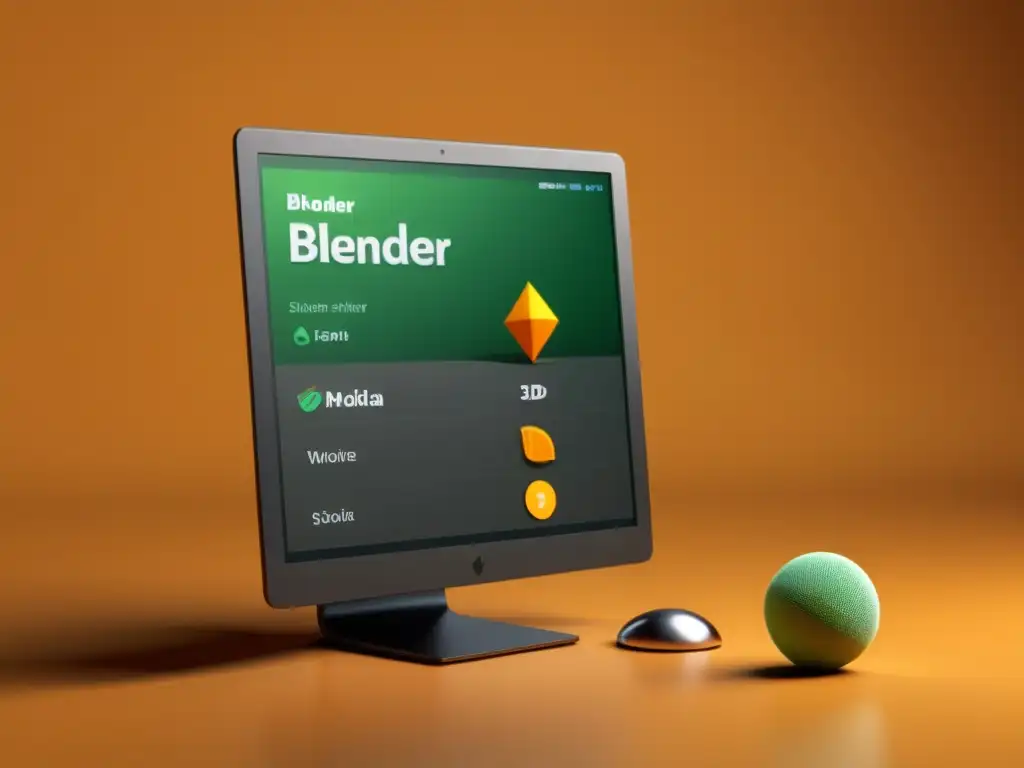 Interfaz amigable para principiantes en Blender, con modelo 3D, tutoriales y diseño moderno