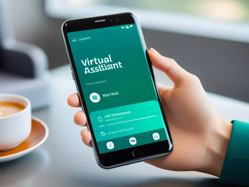 Interfaz de asistente virtual en smartphone