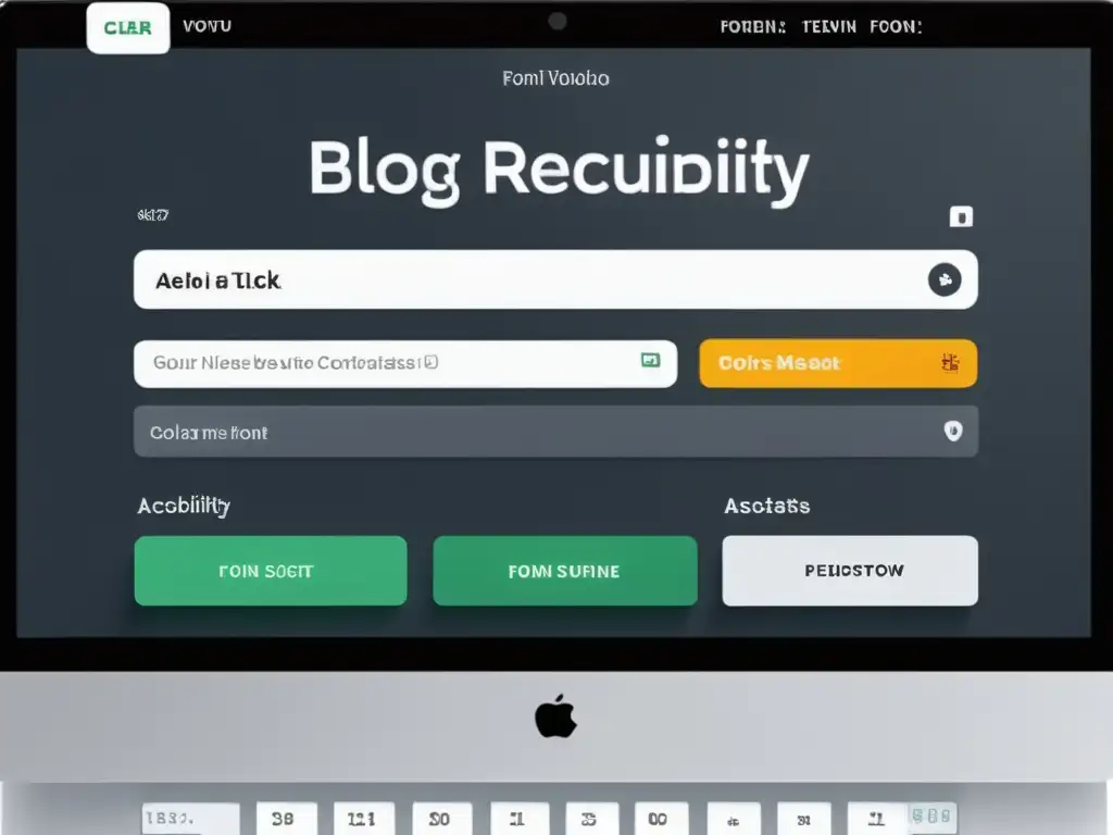 Una interfaz de blog moderna y accesible, con opciones de inclusión digital en plataformas de blogging