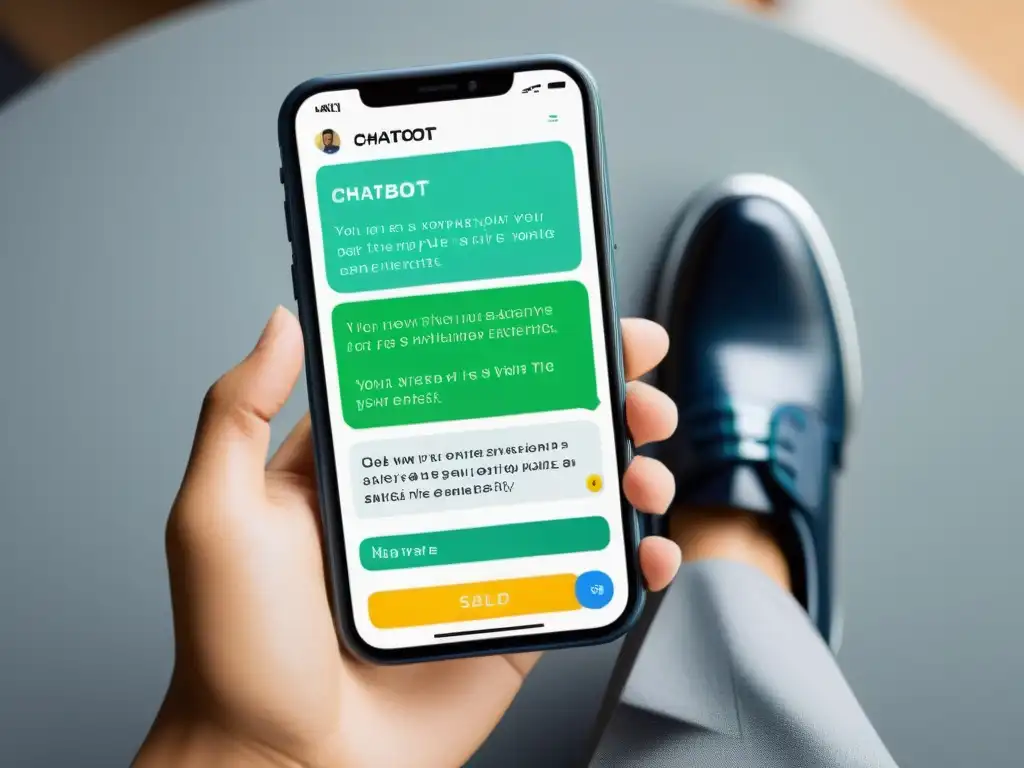 Interfaz de chatbot moderna y elegante en smartphone
