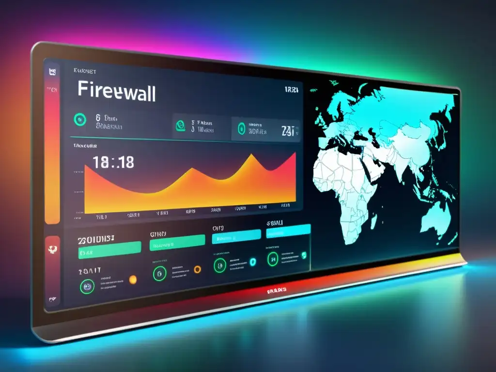 Interfaz de cortafuegos de código abierto con avanzadas funciones de seguridad y diseño futurista