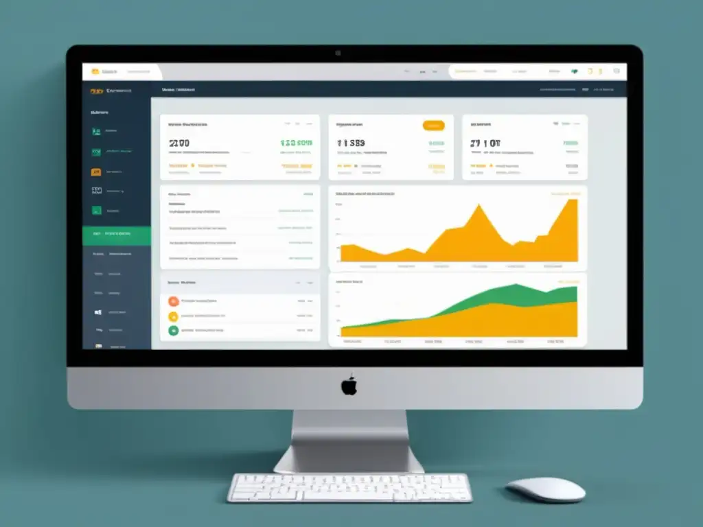 Interfaz de gestión de documentos futurista con base de datos NoSQL orientada a documentos: organización visual y eficiencia profesional