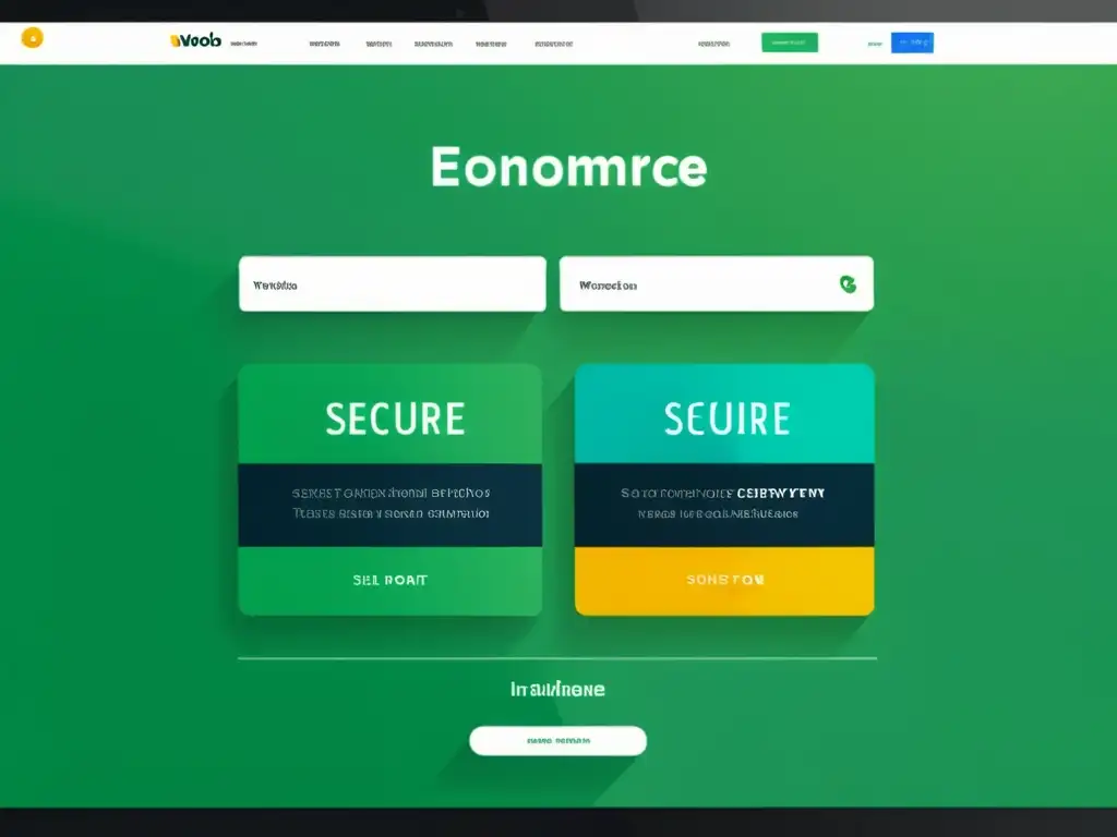 Interfaz de ecommerce moderna y segura con énfasis en opciones de pago seguras y transacciones encriptadas
