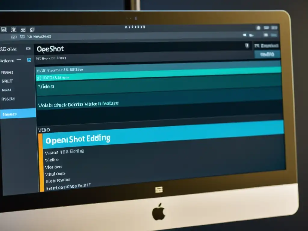 Interfaz de edición de video con OpenShot: timeline con pistas multimedia y herramientas intuitivas en pantalla de computadora