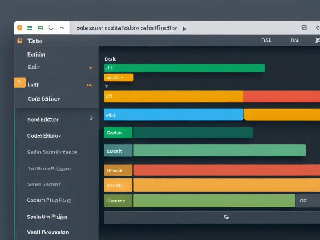 Interfaz de editor de código abierto: diseño intuitivo, destacando la evolución IDEs software código abierto en la programación contemporánea