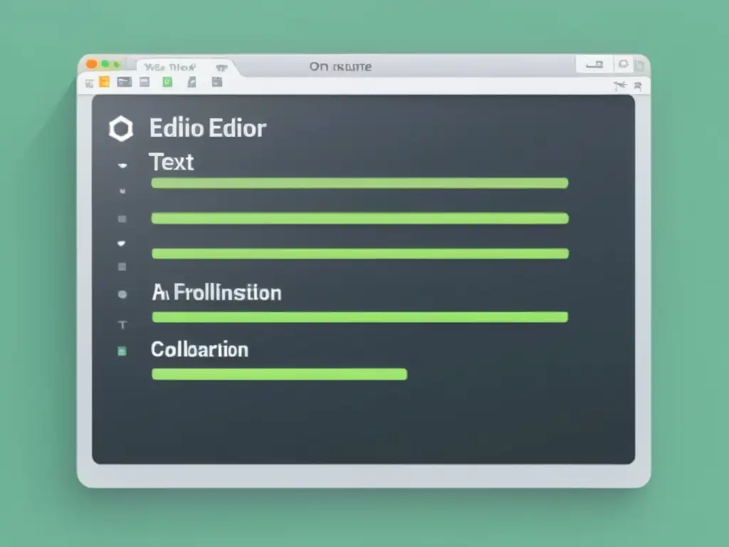 Interfaz elegante de editor de texto open source con temas personalizables y resaltado de sintaxis, ideal para colaboración y control de versiones