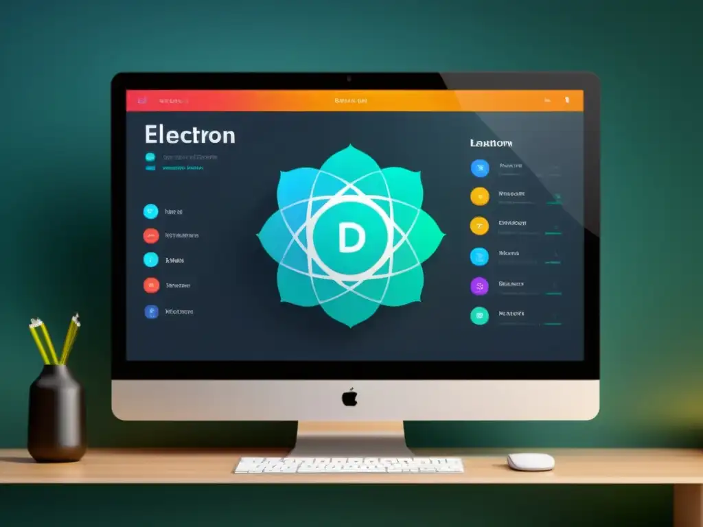 Interfaz de aplicación de escritorio con Electron: desarrollo de aplicaciones multiplataforma con Electron en un diseño moderno y vibrante