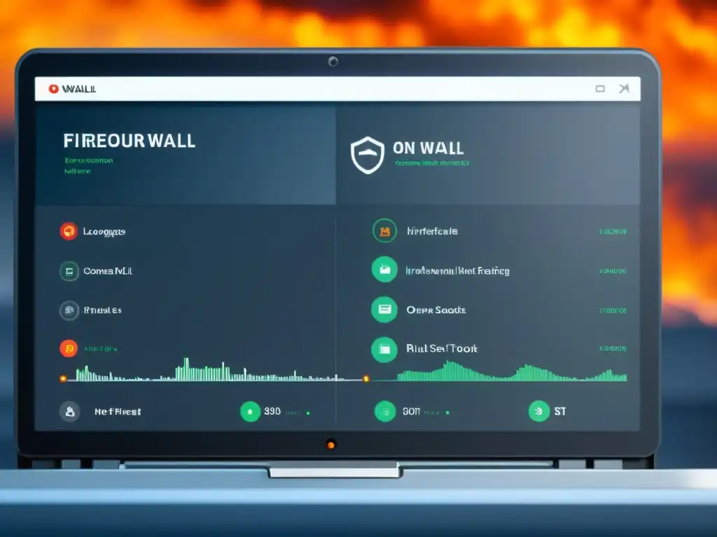 Comparación en 8k de interfaz de firewall de código abierto y comercial para seguridad de red