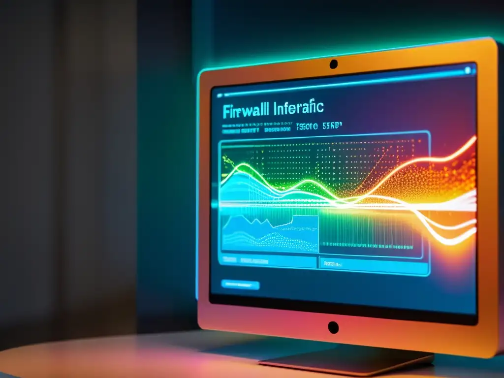 Interfaz de firewall moderno y detallado en alta resolución