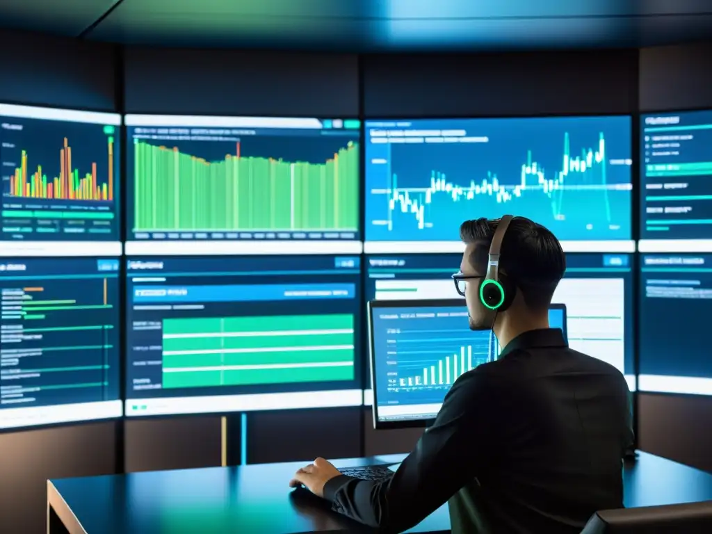 Interfaz de IA futurista: colores neón y colaboración Interfaz futurista de alta resolución con datos visuales y código, mostrando herramientas de inteligencia artificial de código abierto