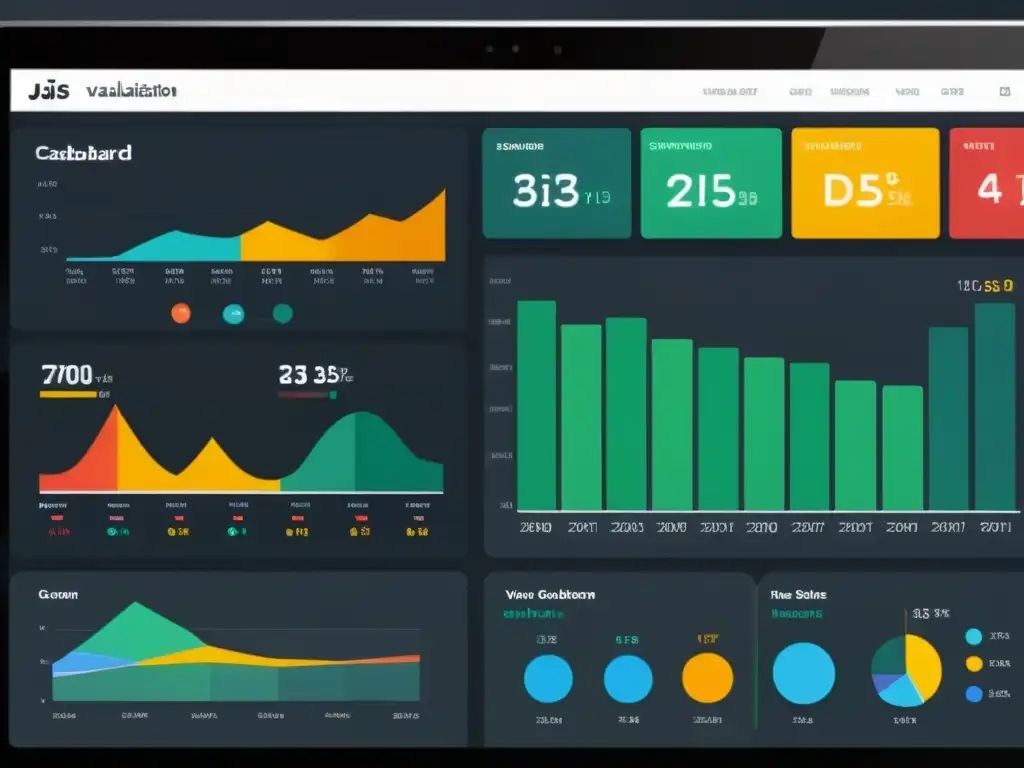 Interfaz futurista con visualizaciones de datos interactivas con D3