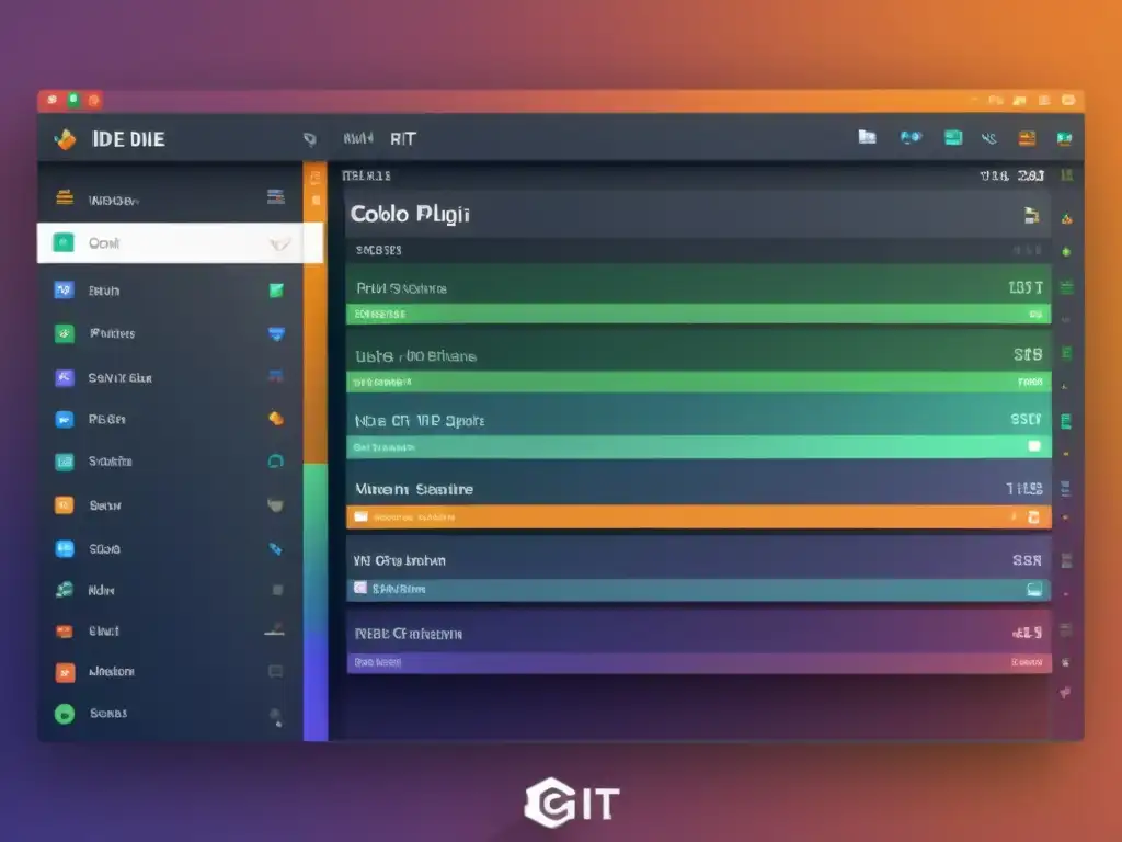 Una interfaz IDE moderna y elegante con plugins de Git integrados