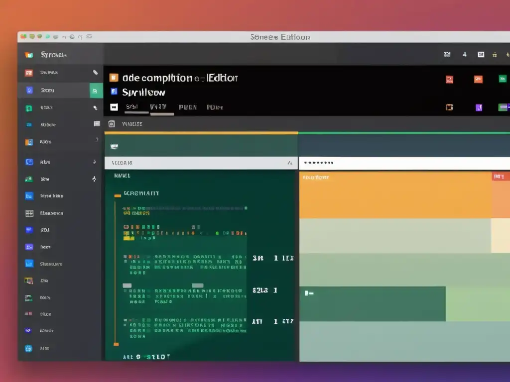 Interfaz IDE moderna y personalizable con vista dividida código en vivo, reflejando la personalización IDE software código abierto