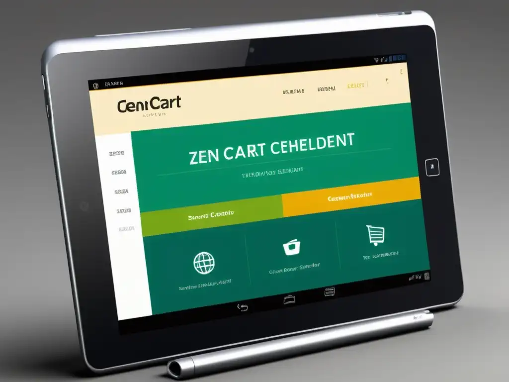 Interfaz moderna y amigable de Zen Cart en tablet