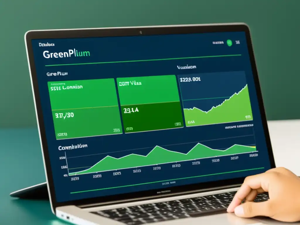 Interfaz moderna de Greenplum Database con analítica avanzada y visualización de datos