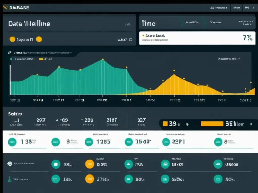 Interfaz moderna de gestión de base de datos con visualizaciones dinámicas y filtrado avanzado para el manejo de datos históricos en sistemas Open Source