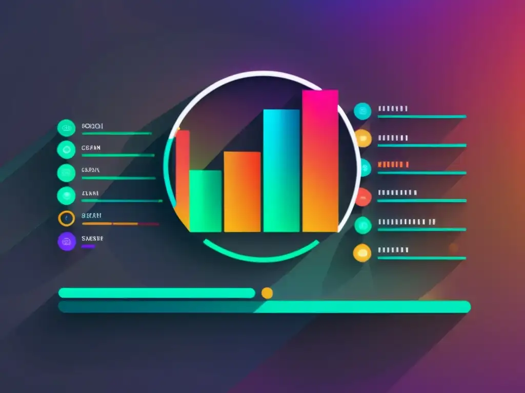 Interfaz moderna de gestión de bases de datos con gráficos coloridos y diseño minimalista, ideal para las mejores alternativas bases de datos open source