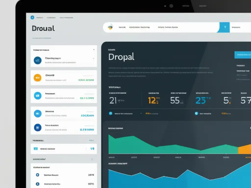 Interfaz moderna de Drupal con herramientas de SEO destacadas