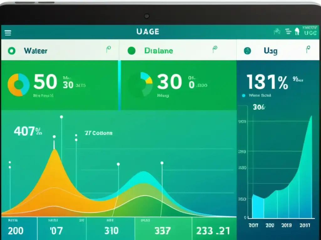 Interfaz moderna de gestión eficiente del agua en software de código abierto, con gráficos detallados y visualización de datos en tiempo real