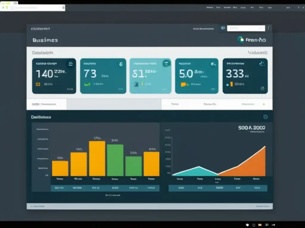 Interfaz moderna y elegante del panel de control de Pentaho para inteligencia de negocio, con visualizaciones interactivas y diseño amigable