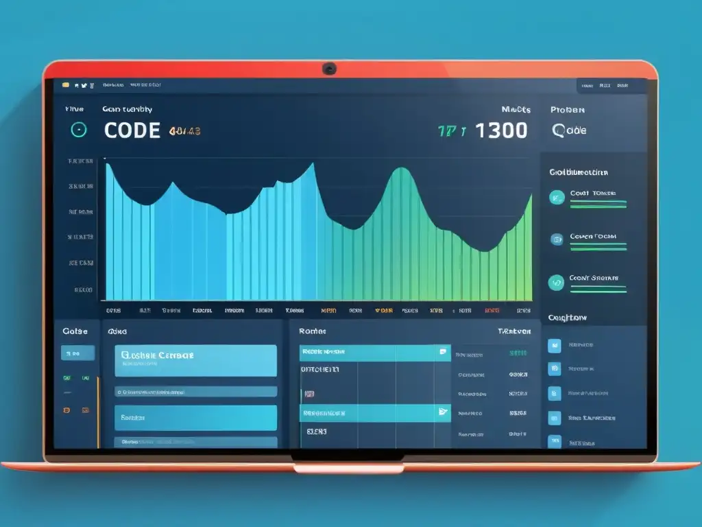 Interfaz moderna de herramienta de colaboración de código abierto, con métricas de control de calidad de código