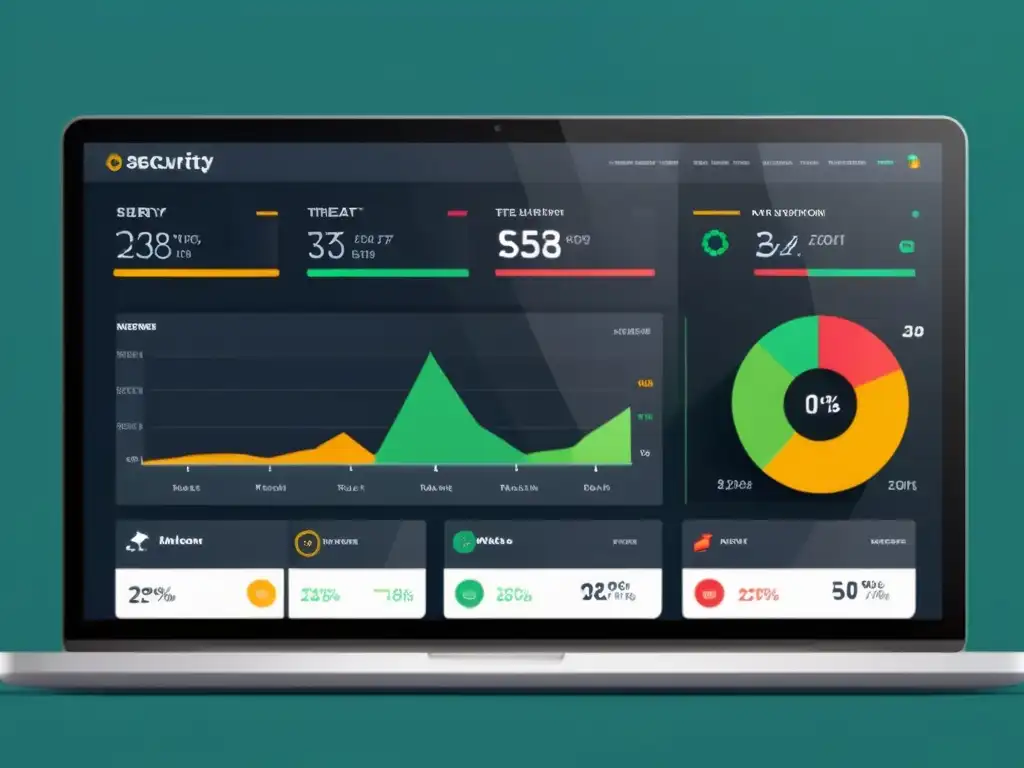 Interfaz moderna para monitoreo de seguridad web con visualizaciones detalladas de tráfico de red, logs del sistema y alertas de amenazas