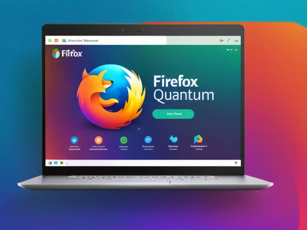 Interfaz moderna del navegador Firefox Quantum con pestañas abiertas a sitios educativos y profesionales, resaltando su versatilidad