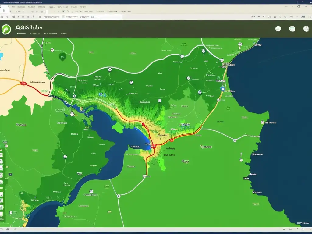 Interfaz moderna de QGIS con capas, datos vectoriales y tablas de atributos abiertas