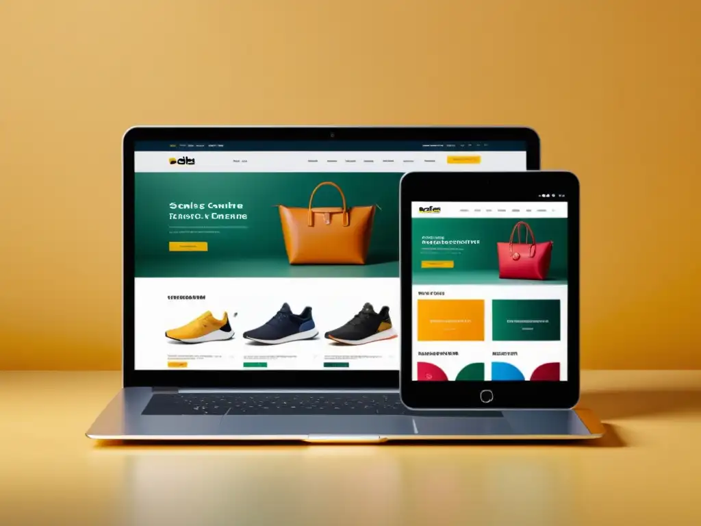 Interfaz moderna de tienda online con diseño minimalista y atractivo