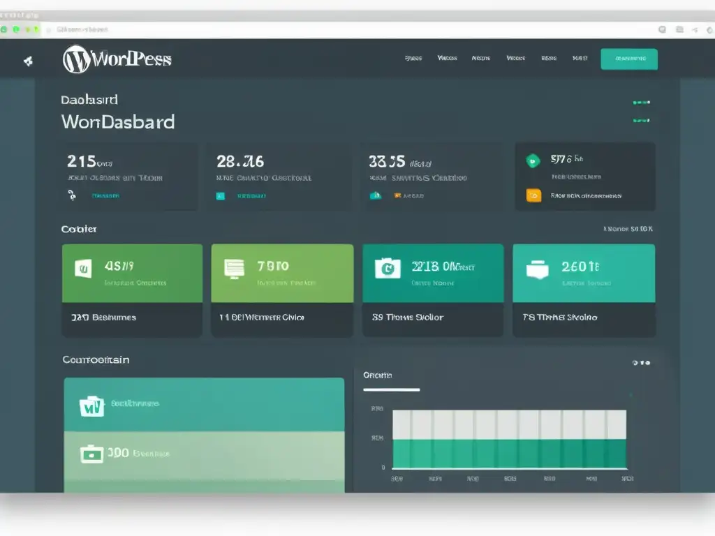 Una interfaz moderna de WordPress con opciones únicas de personalización de temas, exudando profesionalismo y creatividad