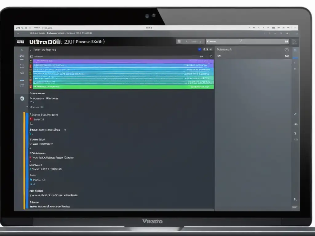 Interfaz del potente editor de texto UltraEdit con diseño moderno y avanzadas funciones de edición de código
